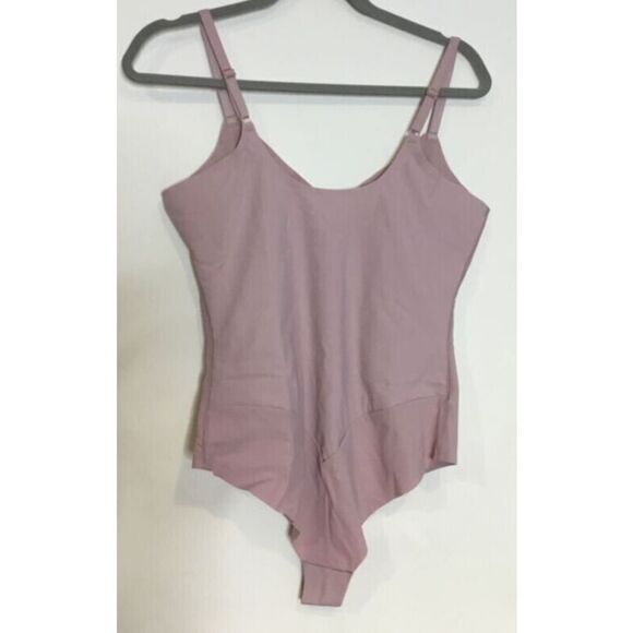 Pinsy Women's Sz Large Lilac Spaghetti V-Neck Shapesuit Shapewear Bodysuit - Picture 2 of 5